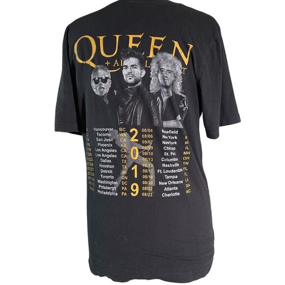 QUEEN + ADAM LAMBERT The Rhapsody Concert Tour T-Shirt Medium 2 sided Black - Picture 2 of 3